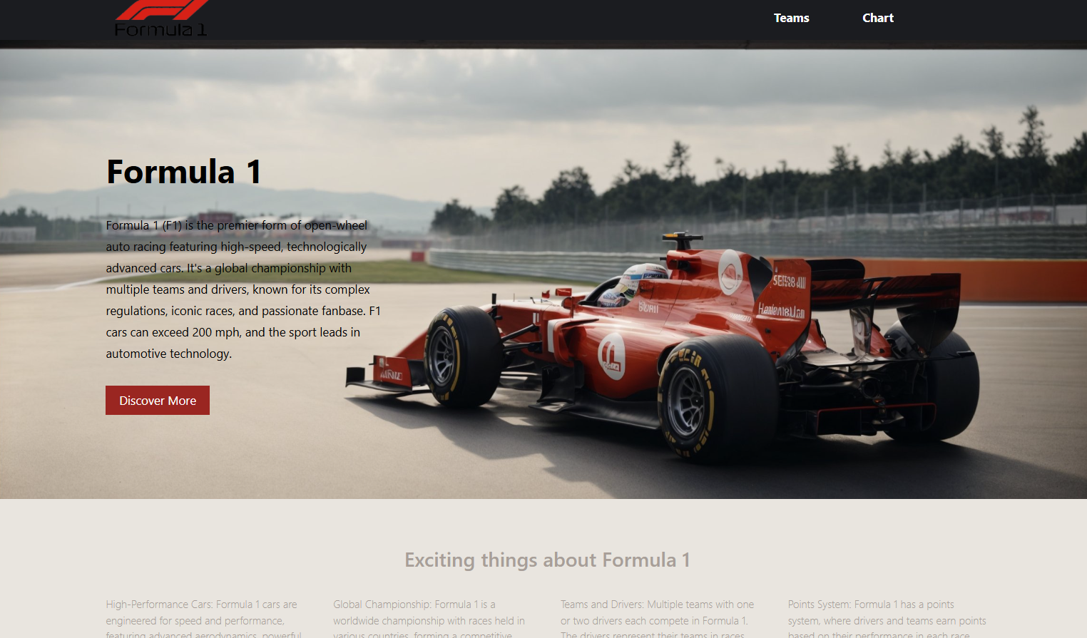 Formula 1 Information App project screenshot
